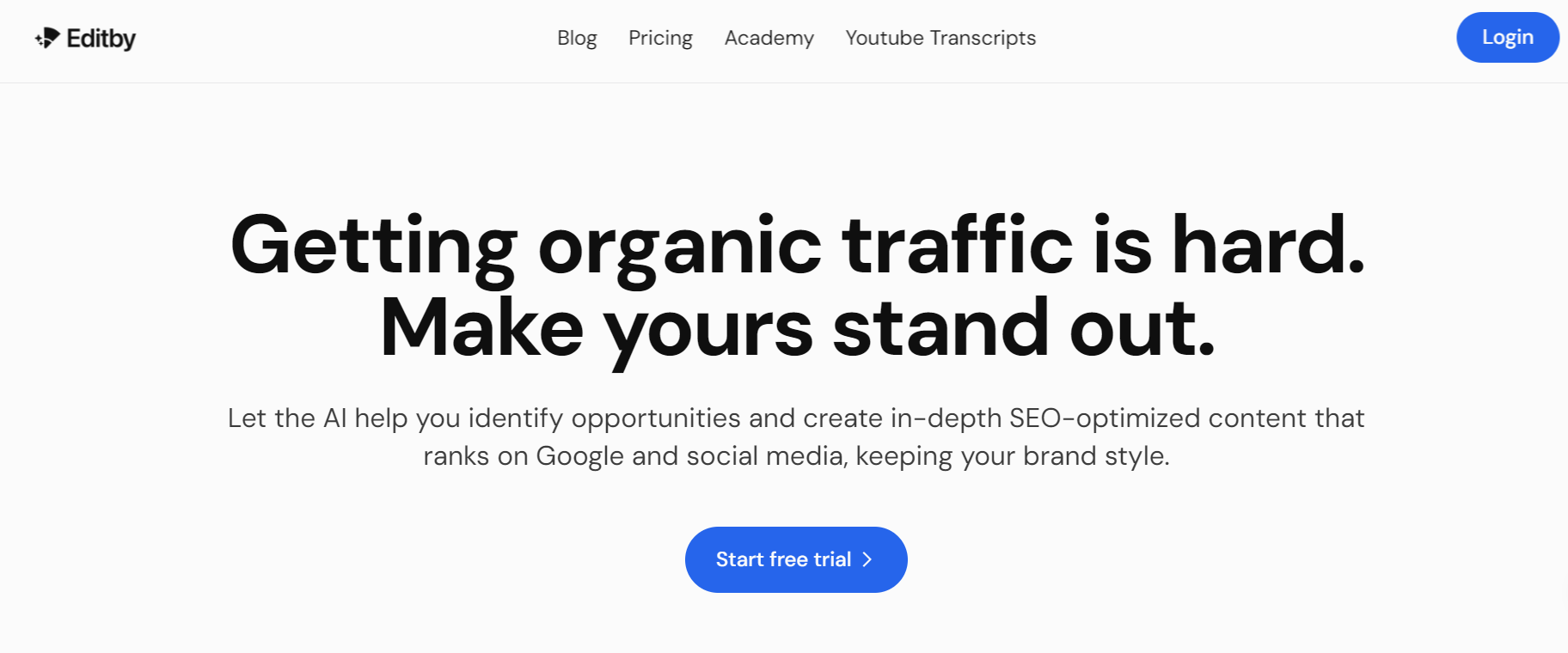 Editby is an AI content assistant that generates SEO-optimized content.