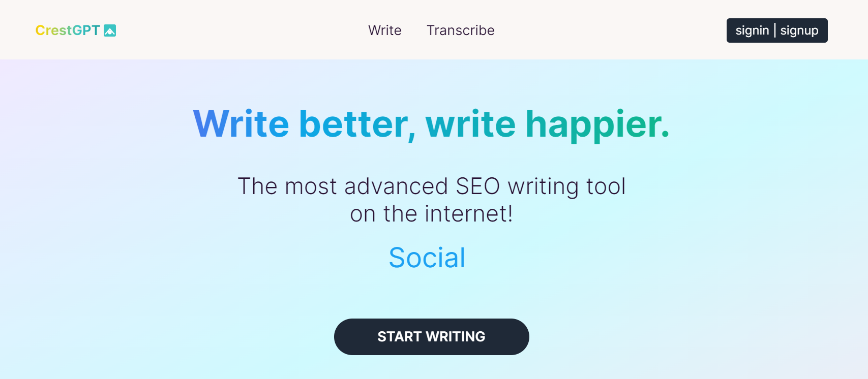CrestGPT is an SEO writing tool, powered by OpenAI's GPT-4.5-Turbo model.