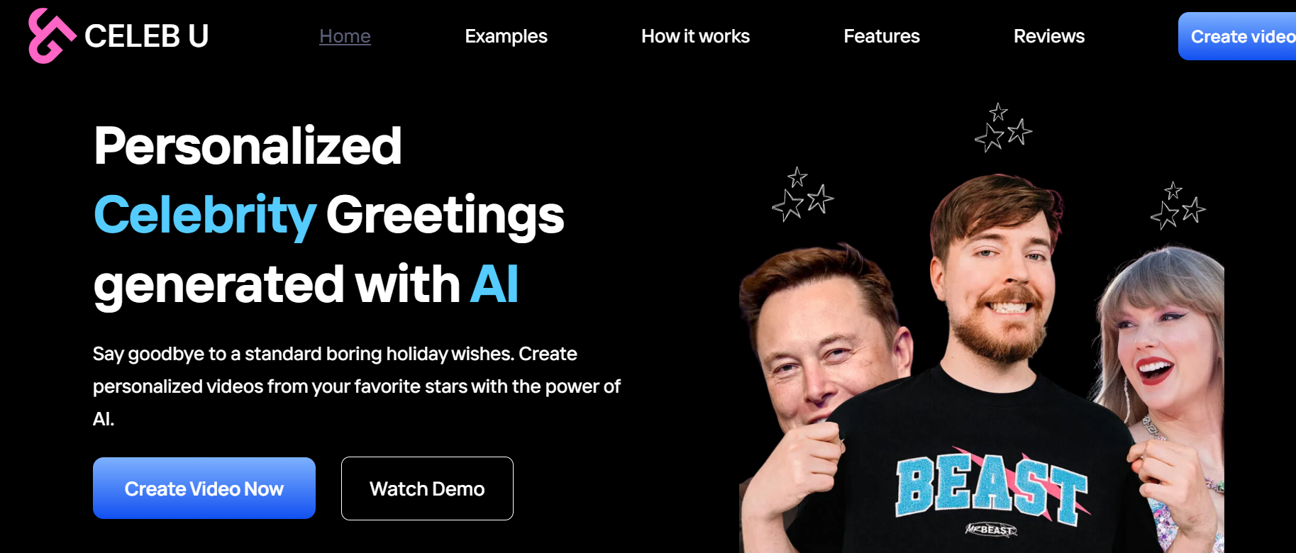 CelebU AI is a tool that crafts customized videos from your favorite celebrities.