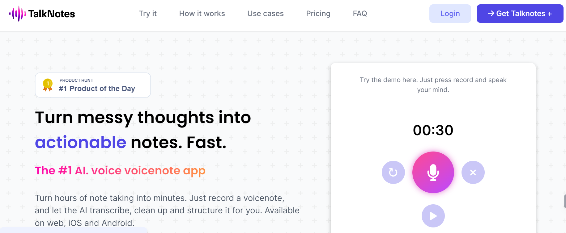 TalkNotes is an AI voicenote app.