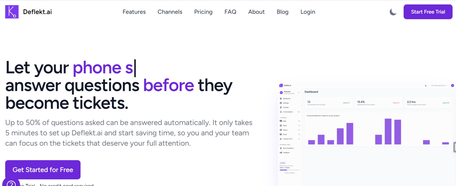 Deflekt.ai is an AI ticket deflection toolkit for customer support.