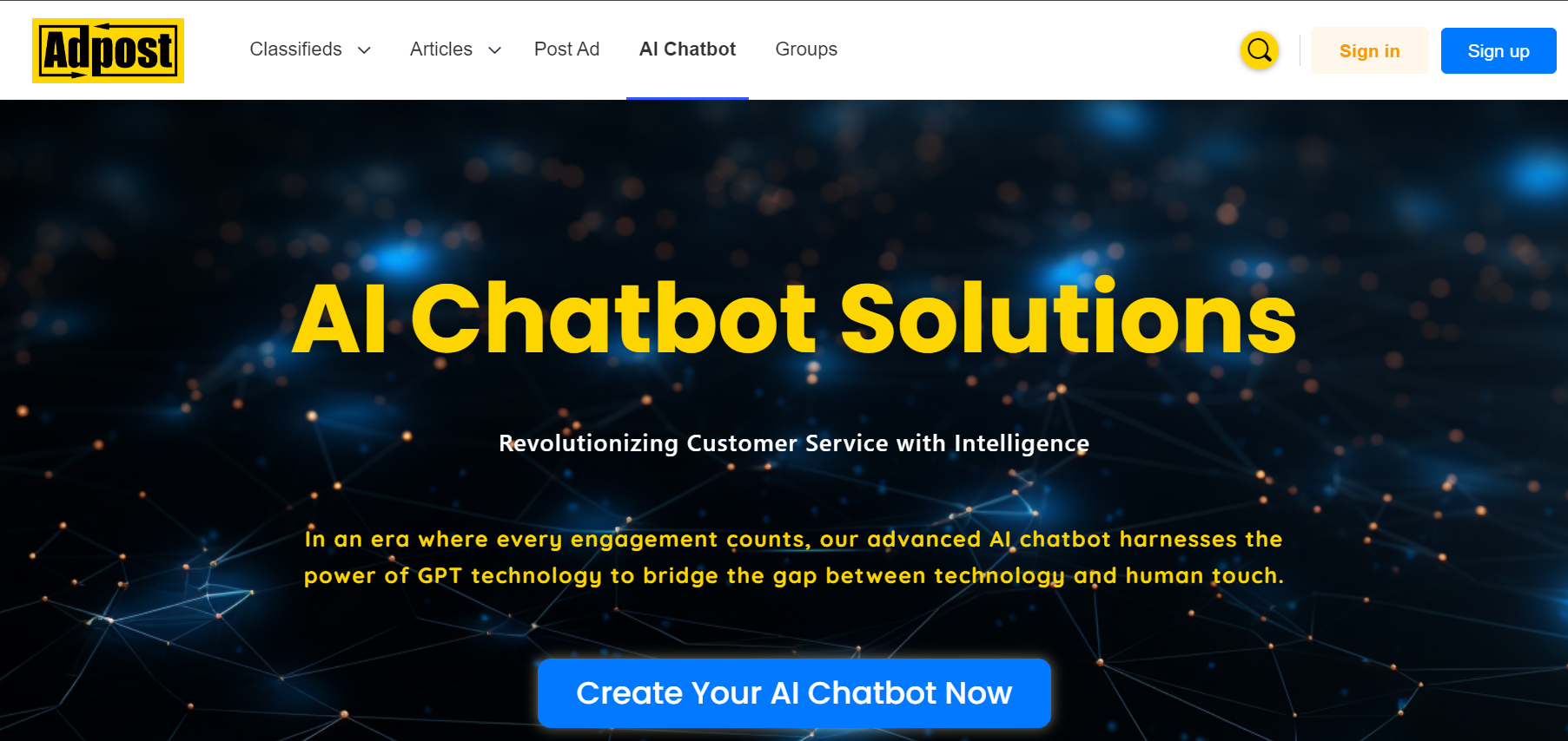 Adpost AI chatbot is a tool for customer service.