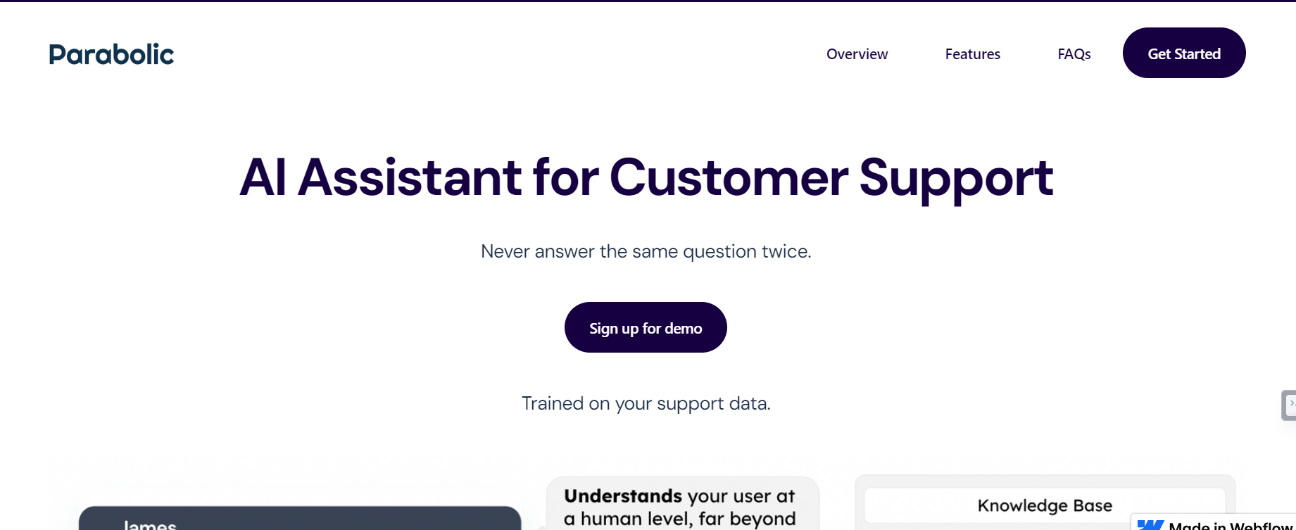 Parabolic is an AI assistant for customer support.