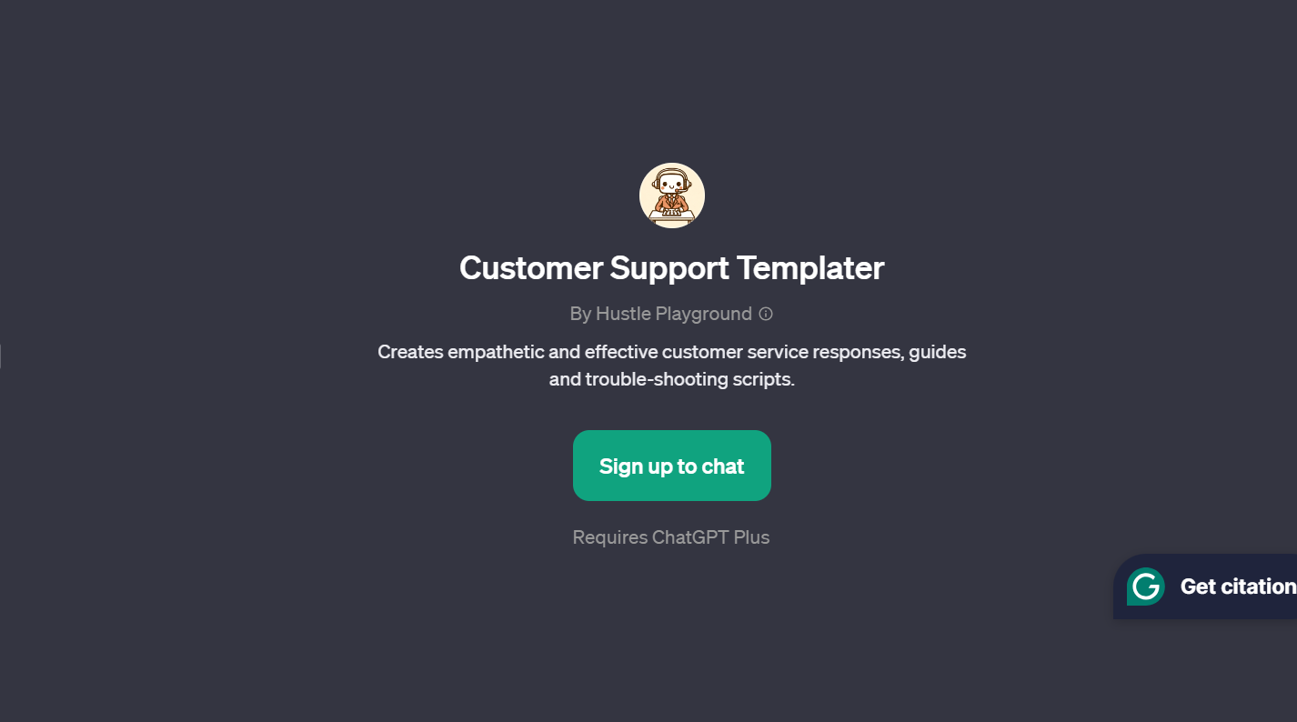 Customer Support Templater on the ChatGPT platform transforms customer support interactions.