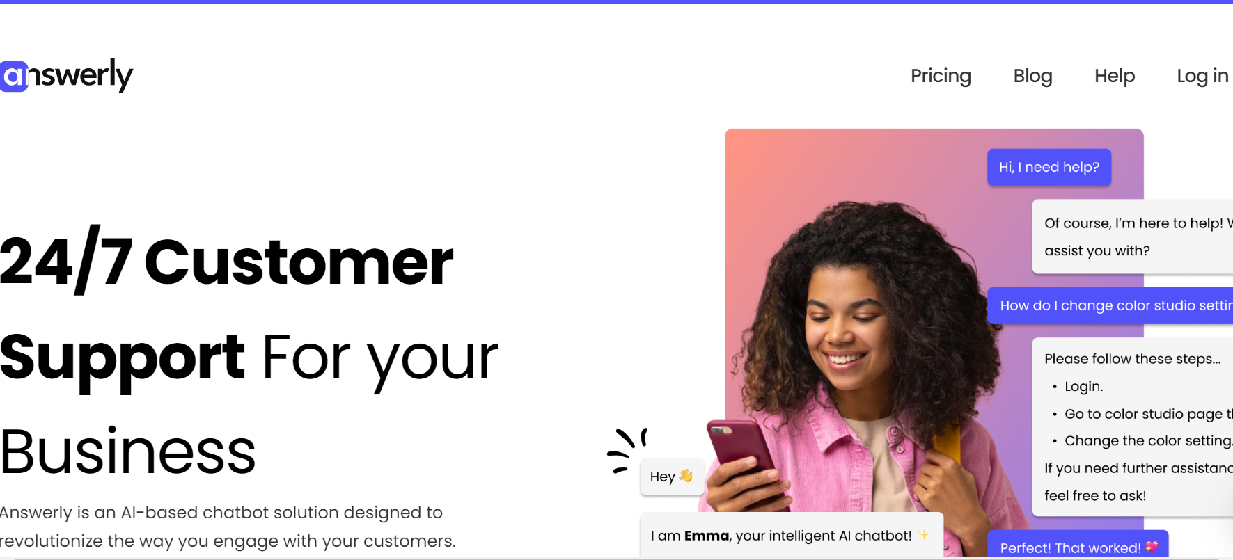 Answerly AI is a chatbot for customer engagement.