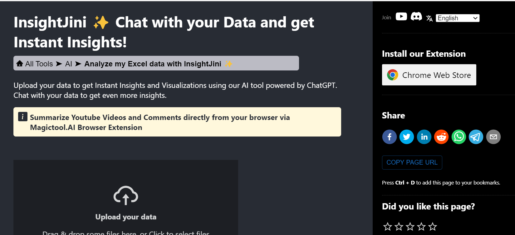 InsightJini is a data analysis tool,