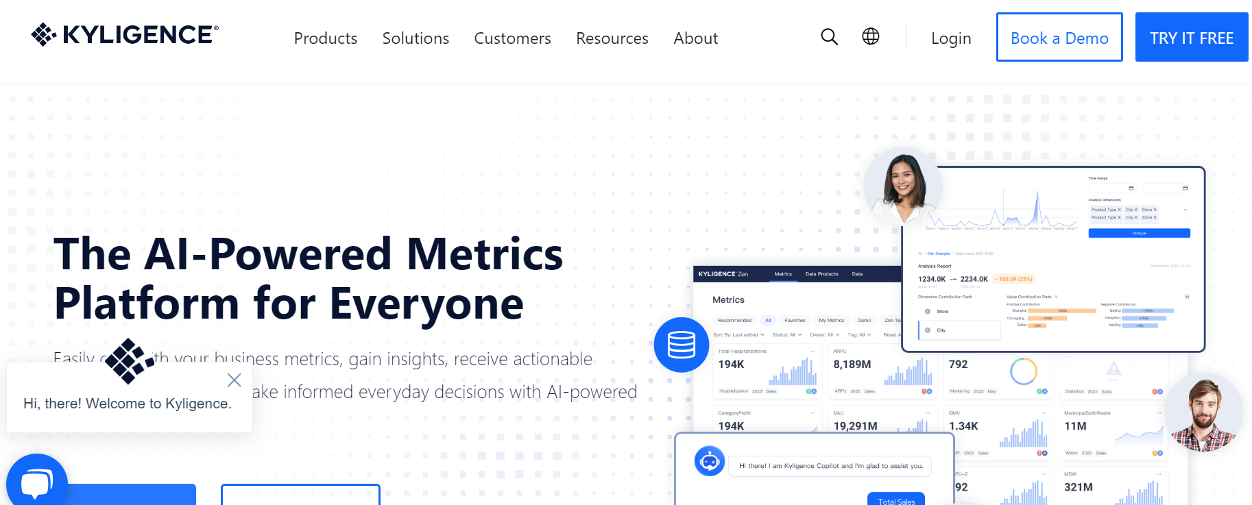 Kyligence is a low-code metrics data analysis platform.