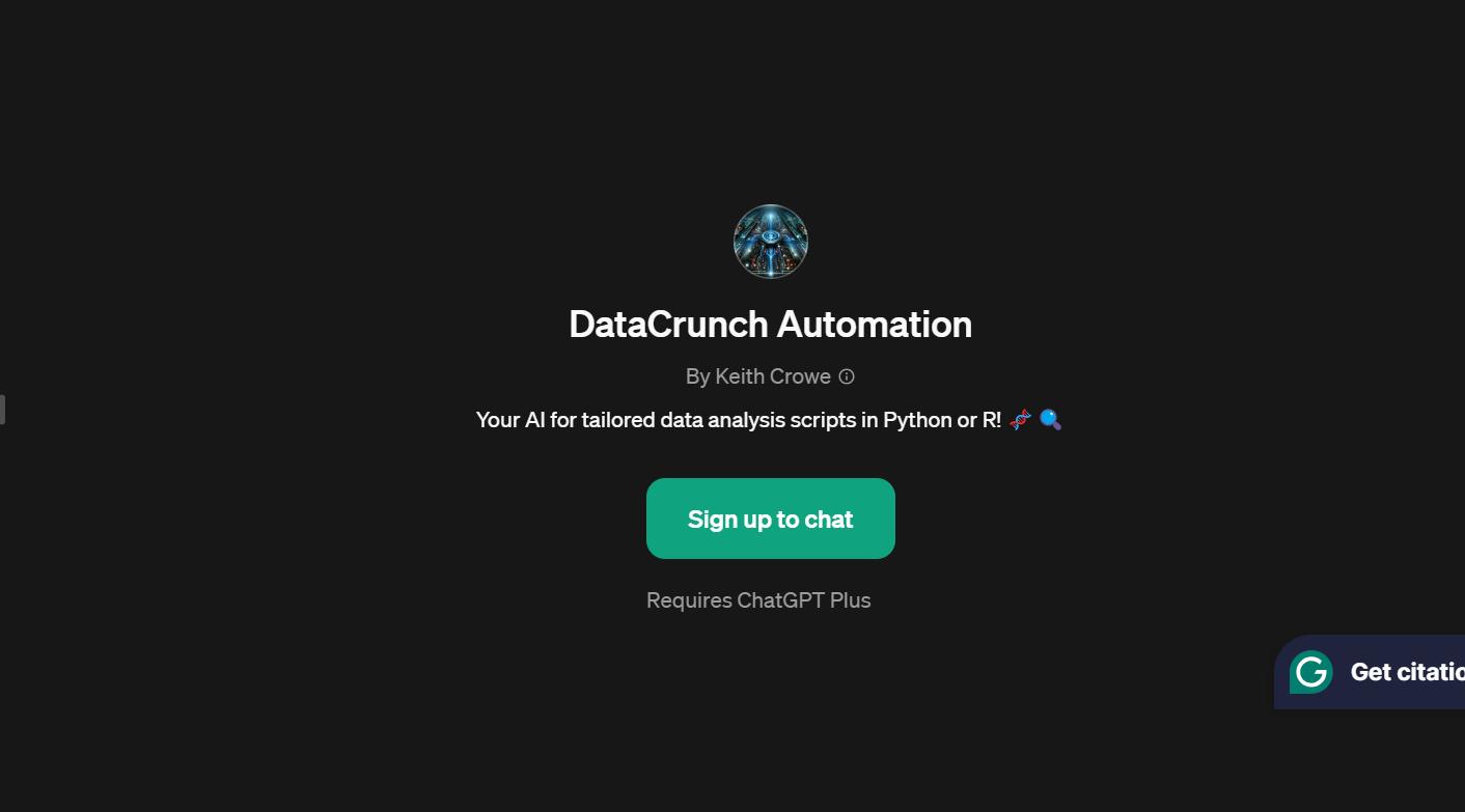 DataCrunch Automation is a GPT for data analysis.