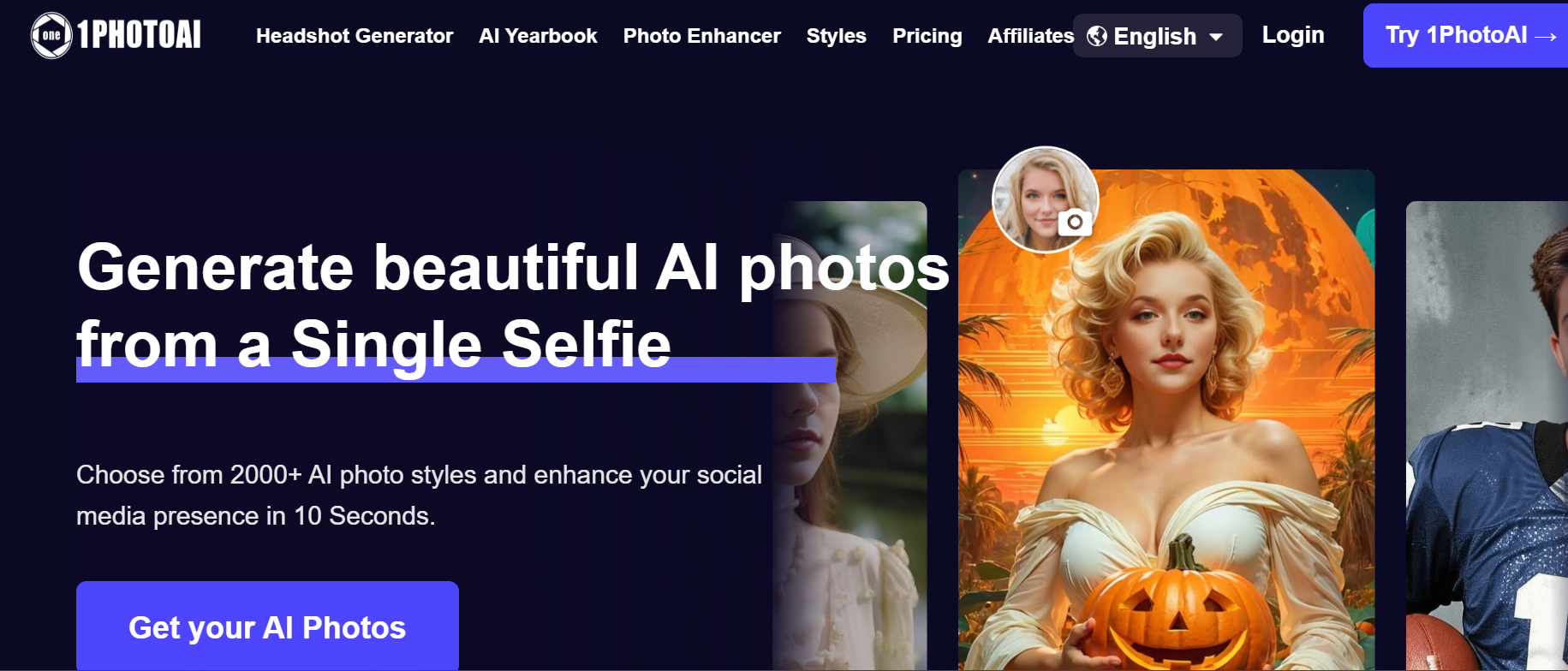 1PhotoAI is a platform that generates AI images.