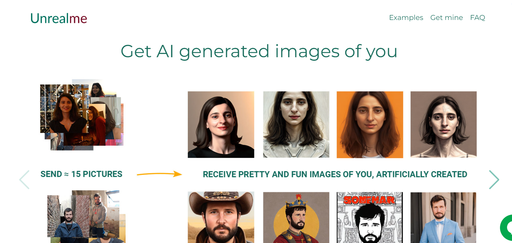 Unreal Me is an AI that generates images- different versions of yourself.