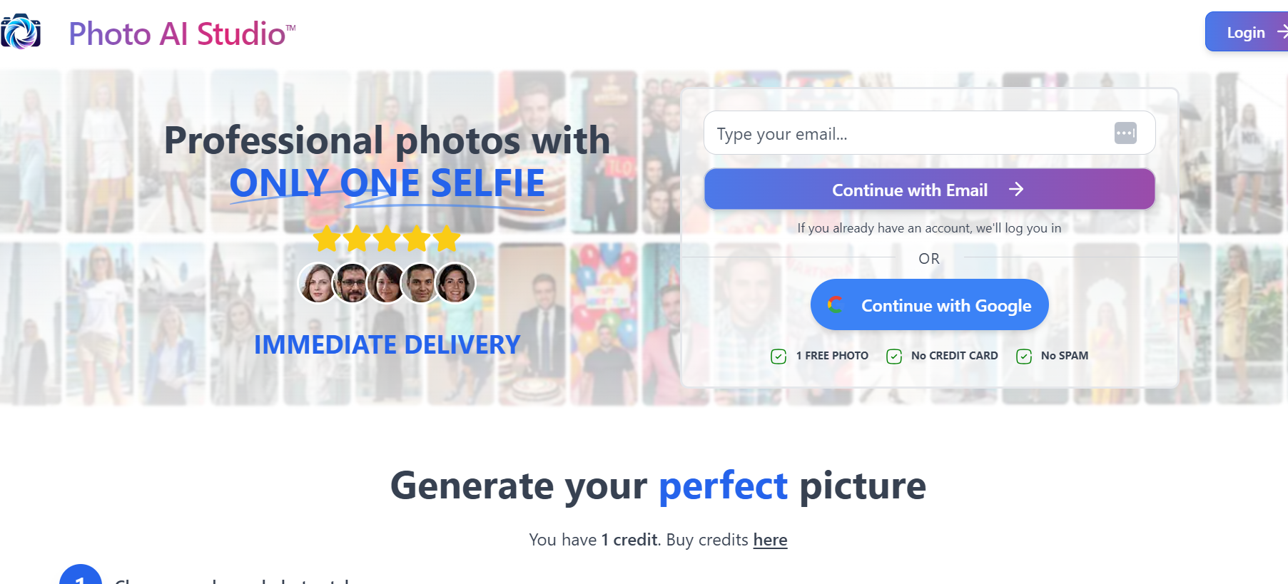 Photo AI Studio is a tool that creates professional-looking images from a single selfie.