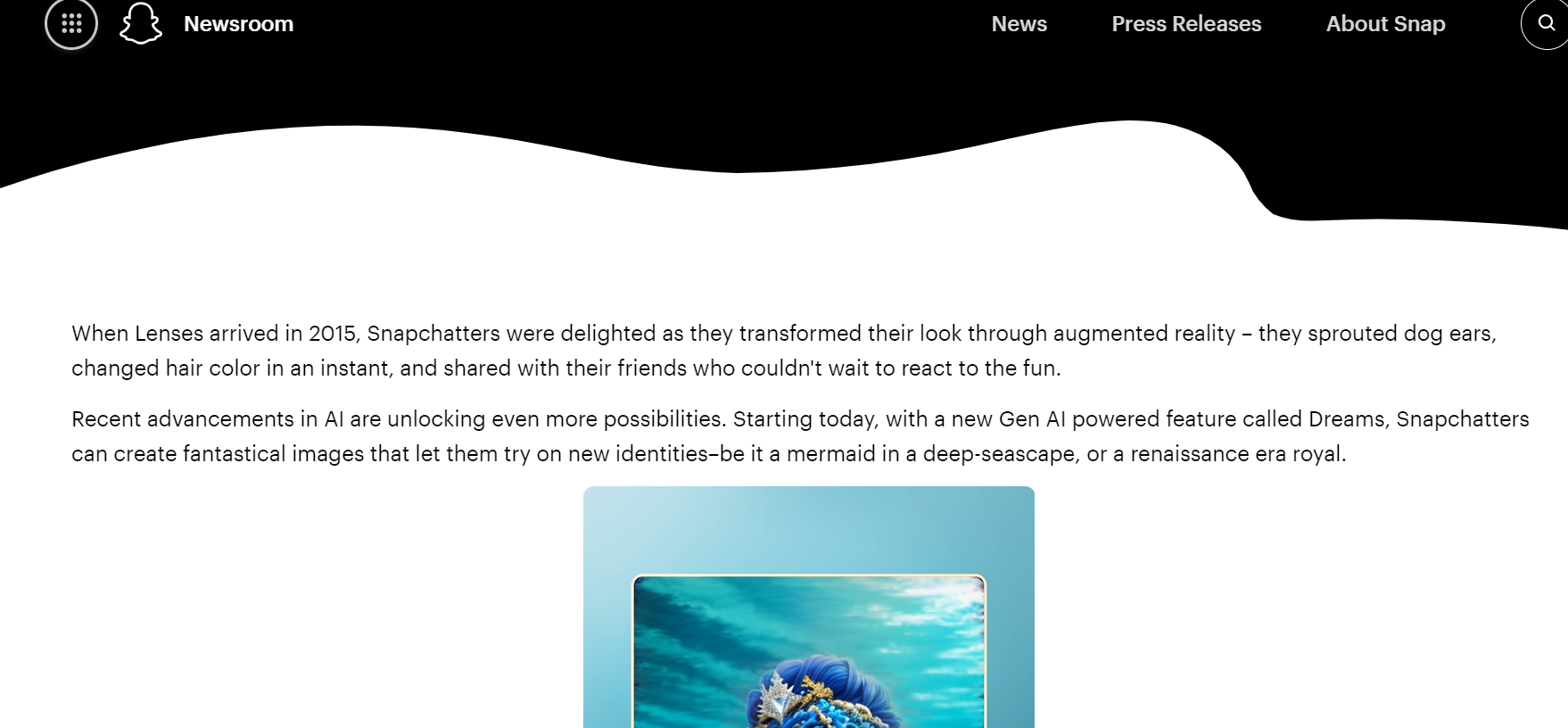 Snap's Gen AI-powered 'Dreams' is a feature that transforms your look with fantastical images