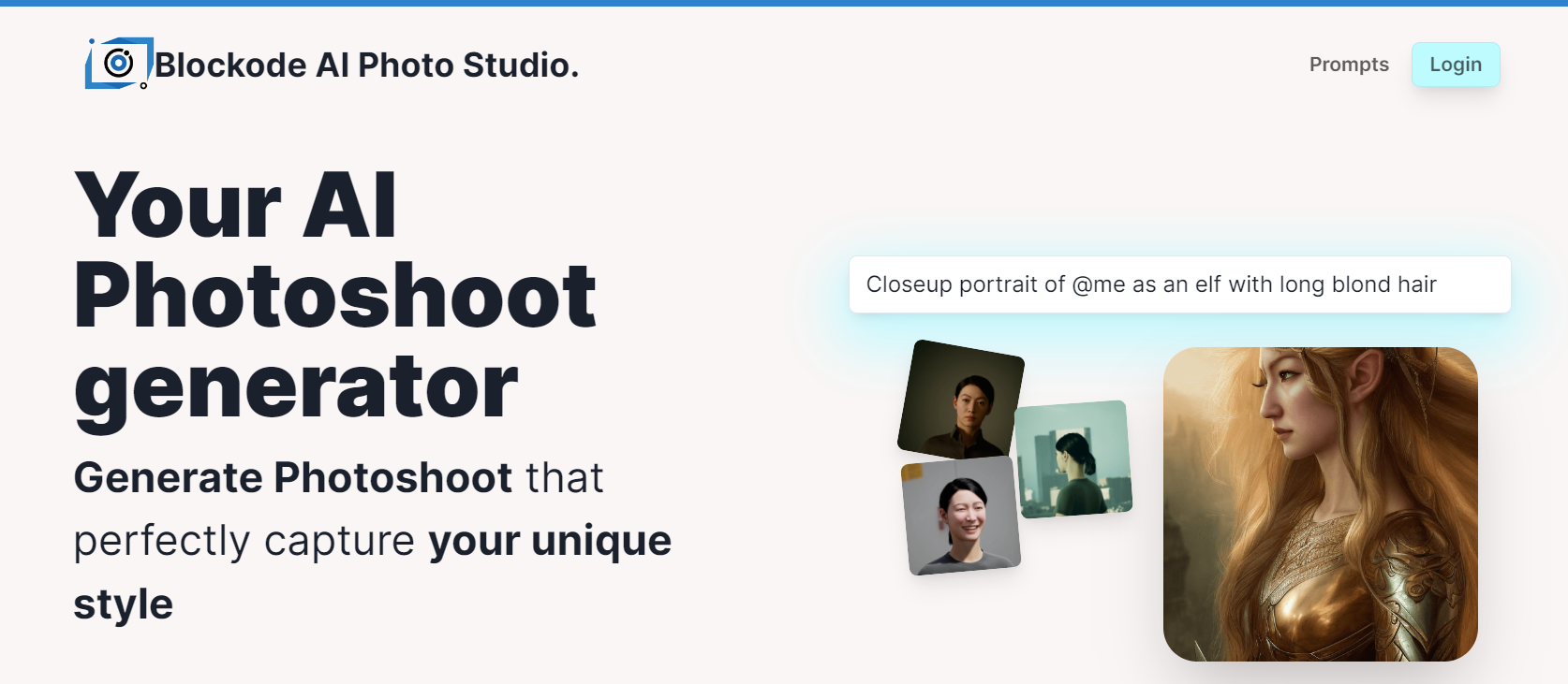 Blockode AI Photo Studio is an AI photoshoot generator