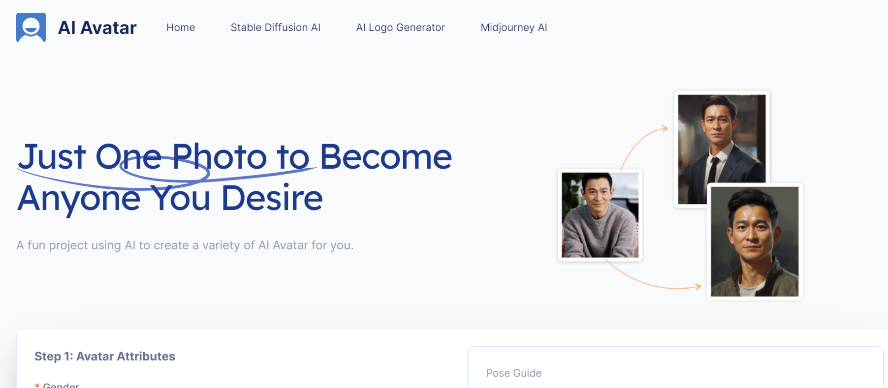 AI Avatar is a tool that creates a diverse range of customized avatars..