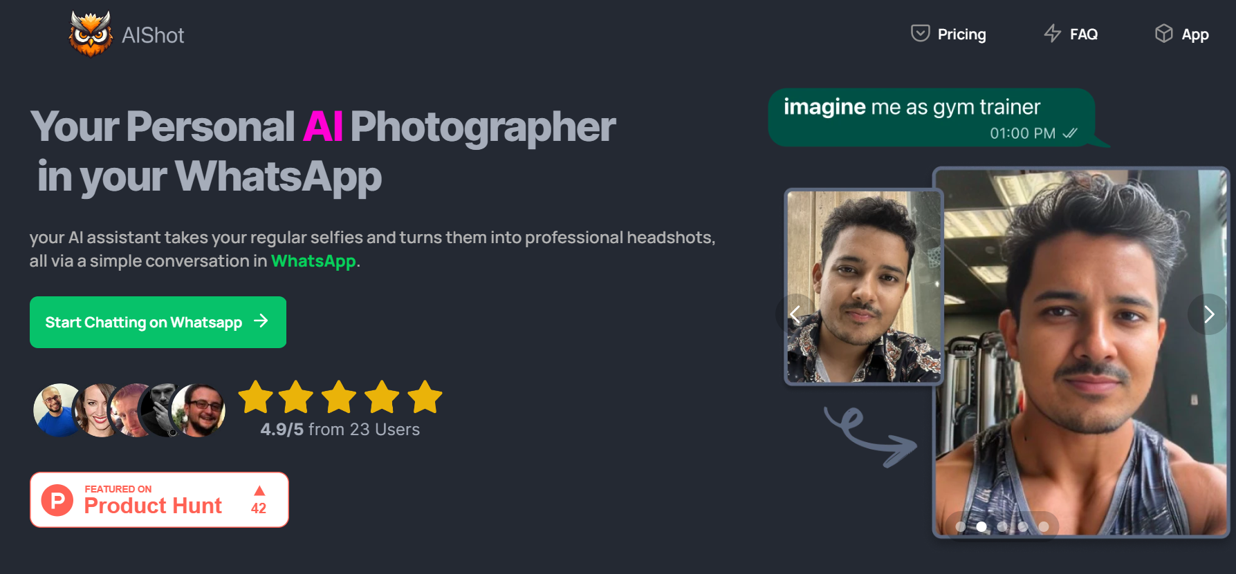 AIShot is an AI photographer accessible through WhatsApp.