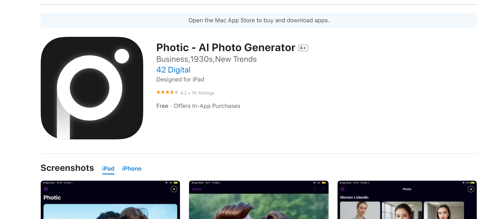Photic is an AI photo generator.