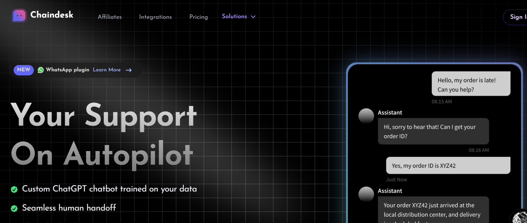 Chaindesk is an AI Agent trained on your website.
