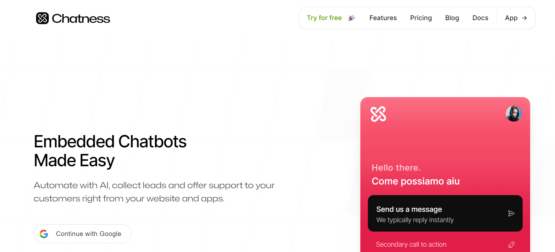 Chatness AI is a tool that embeds chatbots to streamline customer support