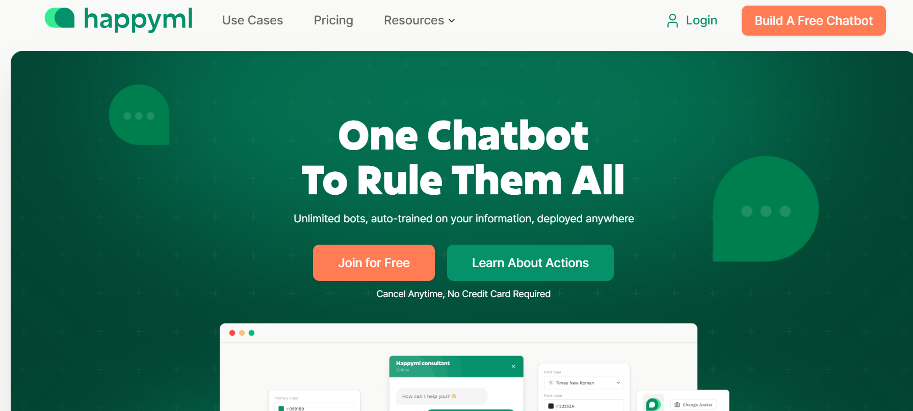 HappyML is a platform to build AI chatbots.