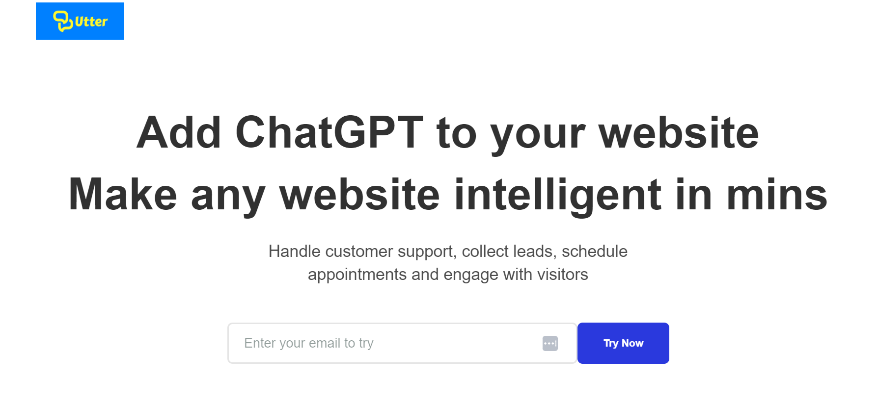 Utter is a platform that integrates ChatGPT chatbots into your website to elevate visitor experiences.
