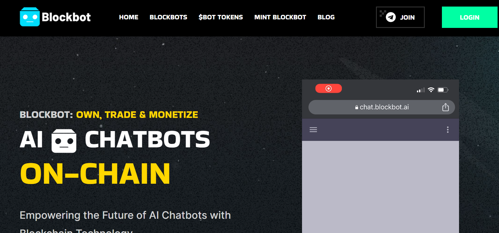 BlockBot is an AI bot ecosystem leveraging blockchain technology.