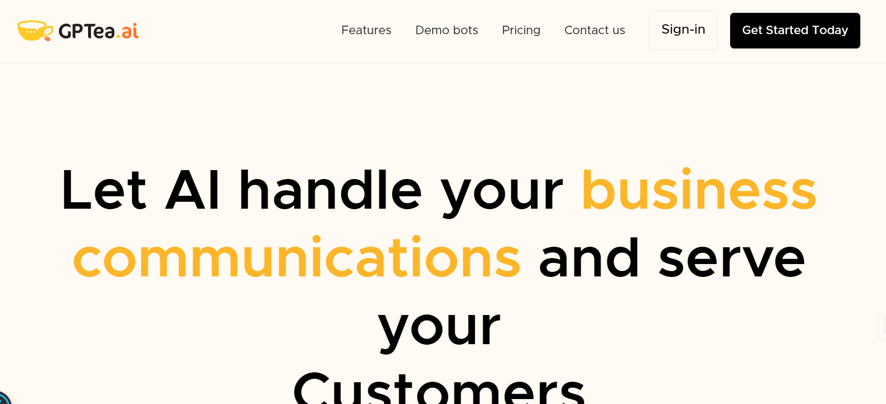 GPTea is an AI, powered by OpenAI, that builds AI chatbots trained with custom data.