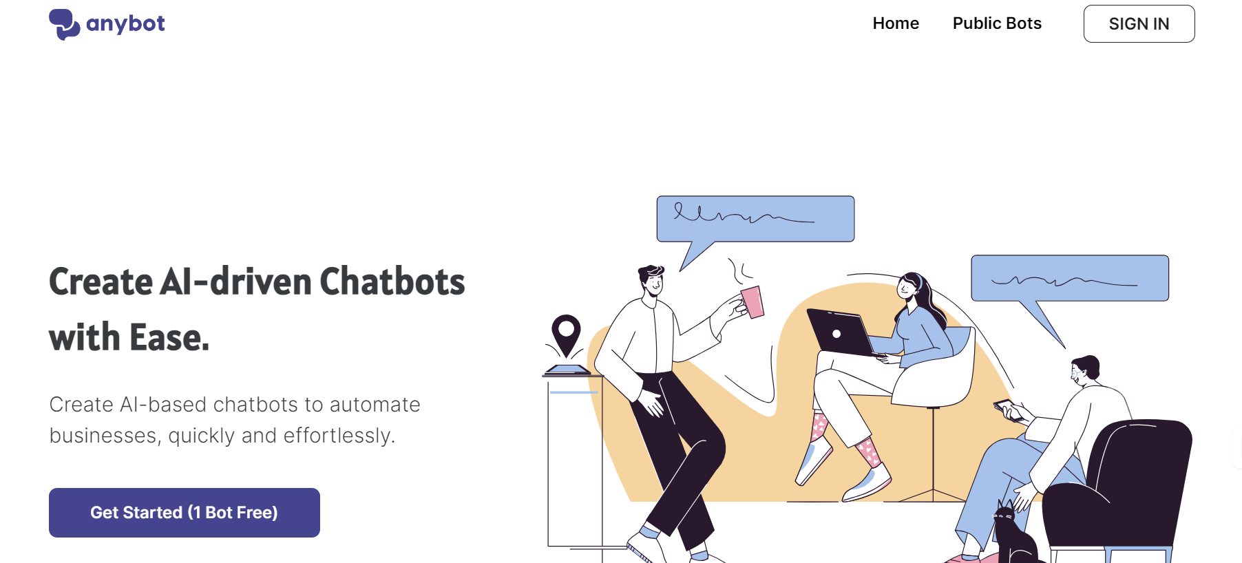 anybot is a platform for the creation of AI-based chatbots.