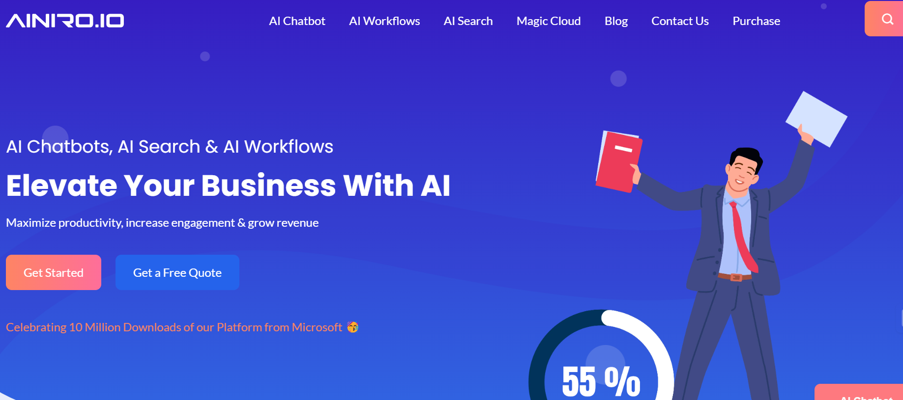 AINIRO.IO is a platform offering AI chatbot solutions to streamline customer interactions, automate repetitive tasks, and provide personalized support 24/7.