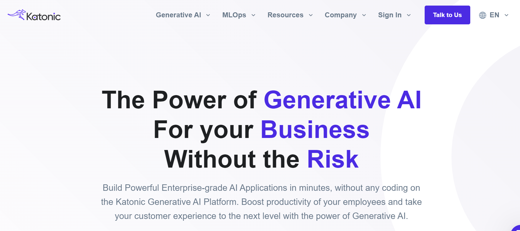 Katonic is a generative AI platform for businesses to develop enterprise-grade AI applications without coding.