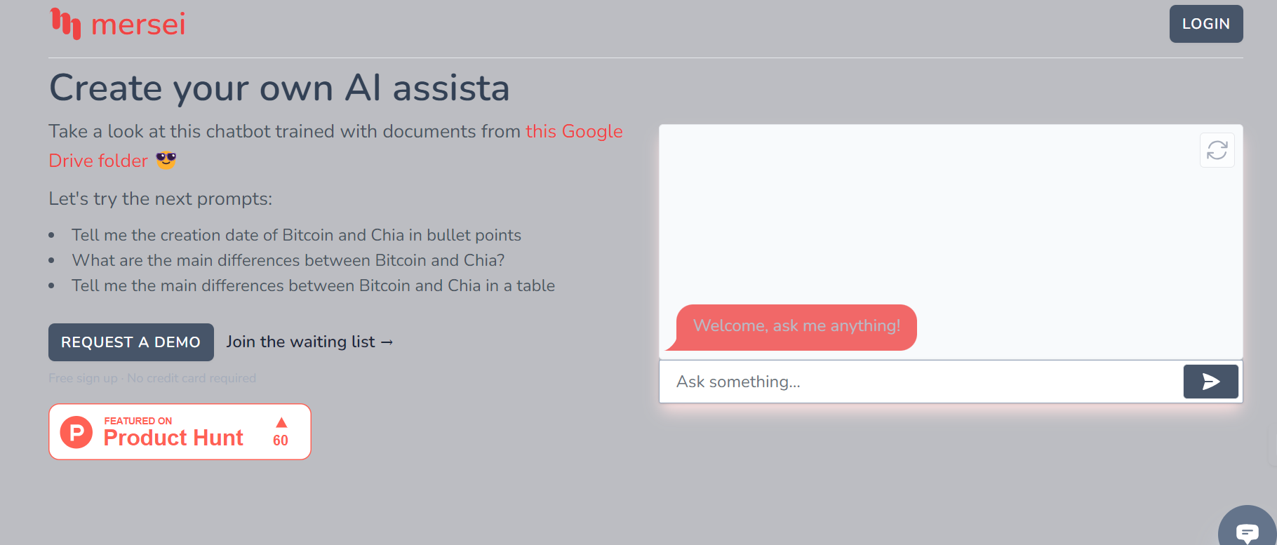 Mersei is a platform that creates AI assistants using your knowledge base.