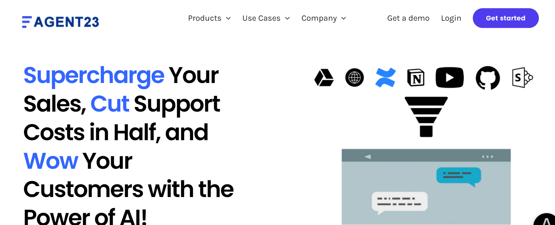 Agent23 AI builds conversational agents personalized with your data,