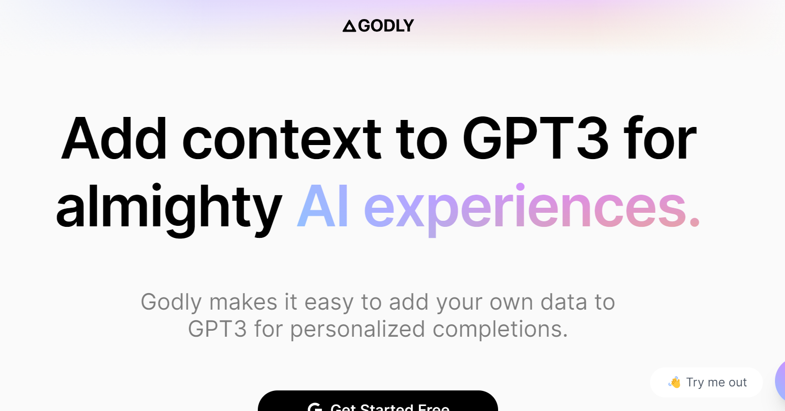 Godly is a platform that enhances GPT-3 models.
