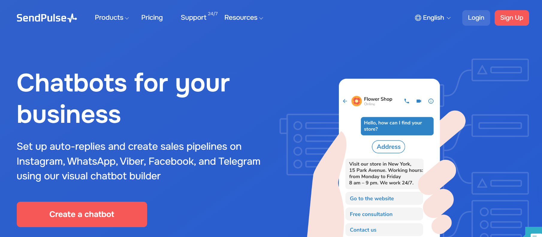 SendPulse is an AI-powered chatbot builder.