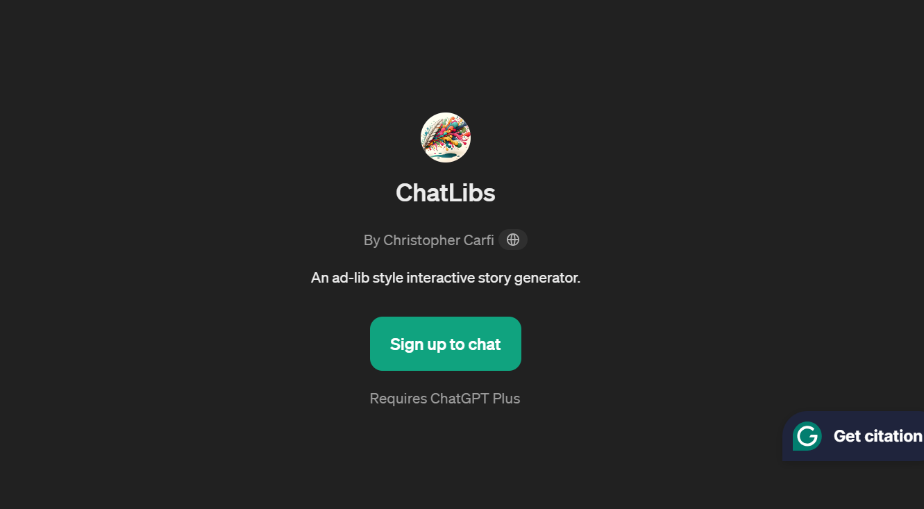 ChatLibs is an interactive story generator.
