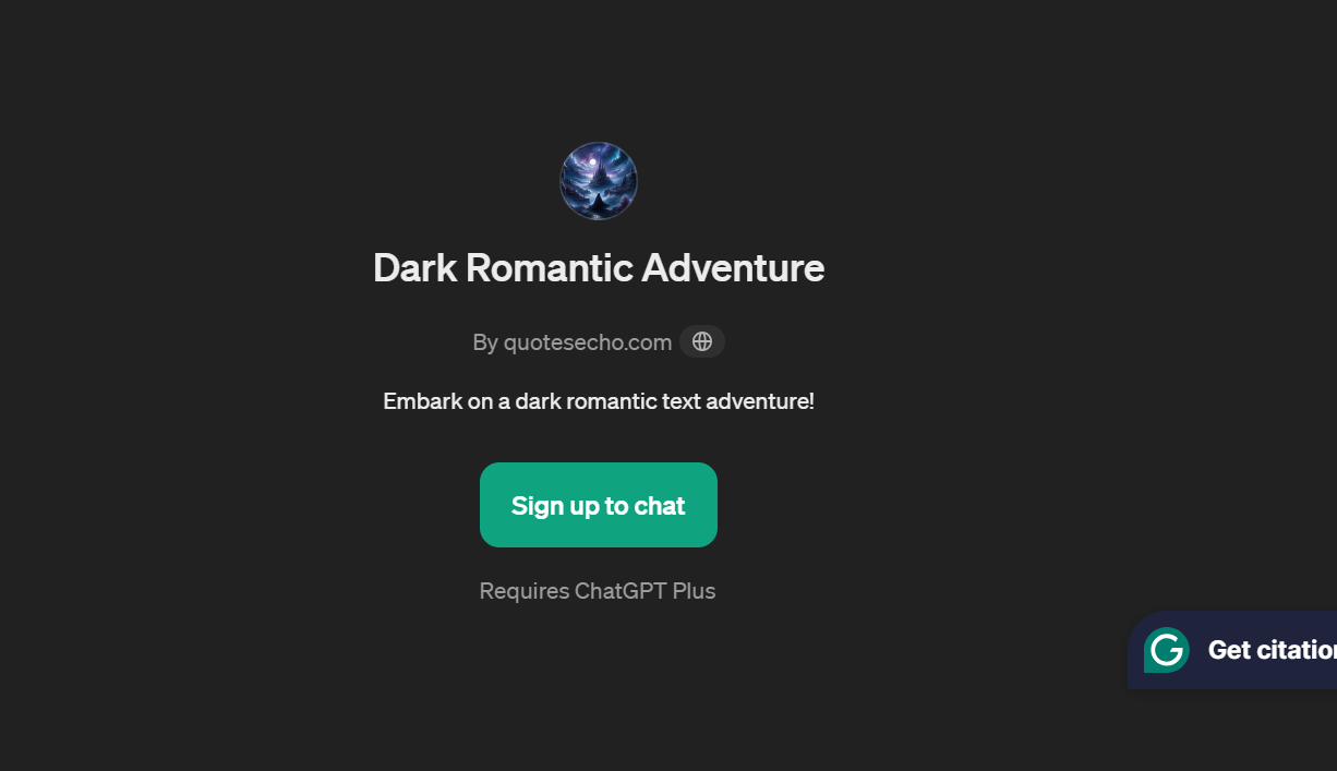 The Dark Romantic Adventure offers a text-based narrative journey characterized by gothic themes and romantic elements.