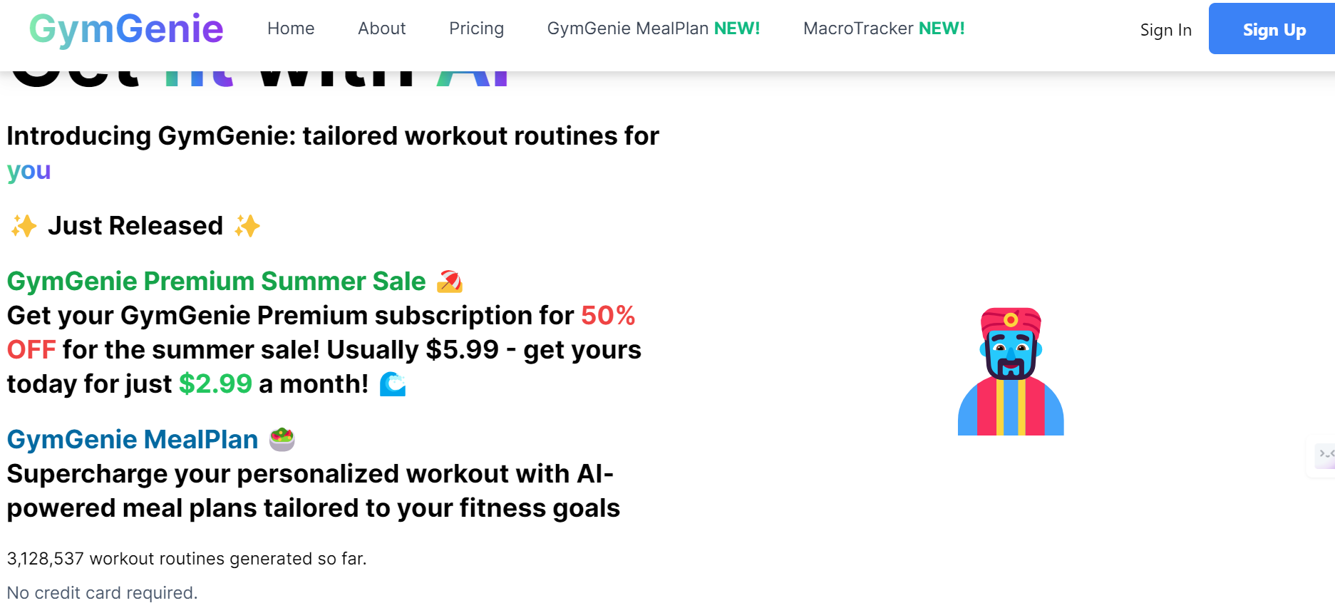 GymGenie is an AI fitness companion, that crafts personalized workout routines.