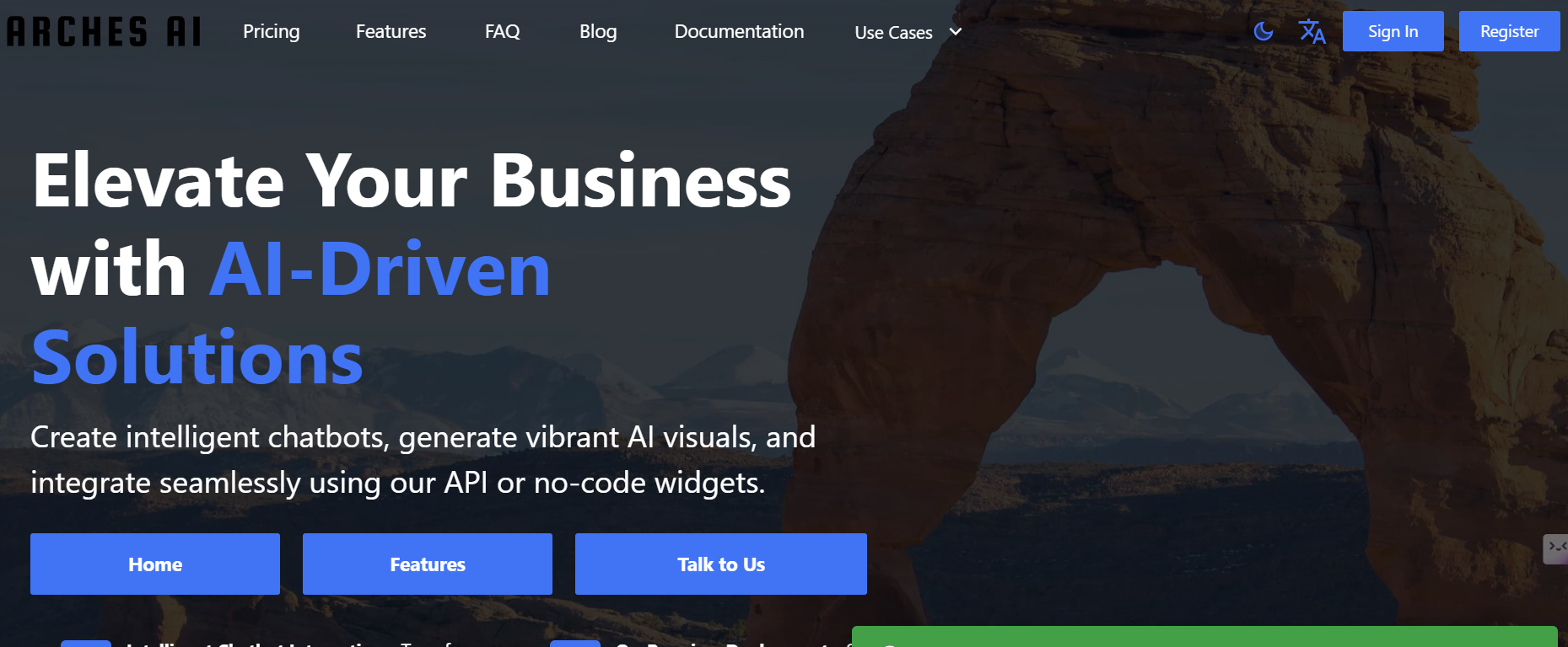 Arches AI is a platform that offers intelligent chatbots, AI-enhanced visual generation